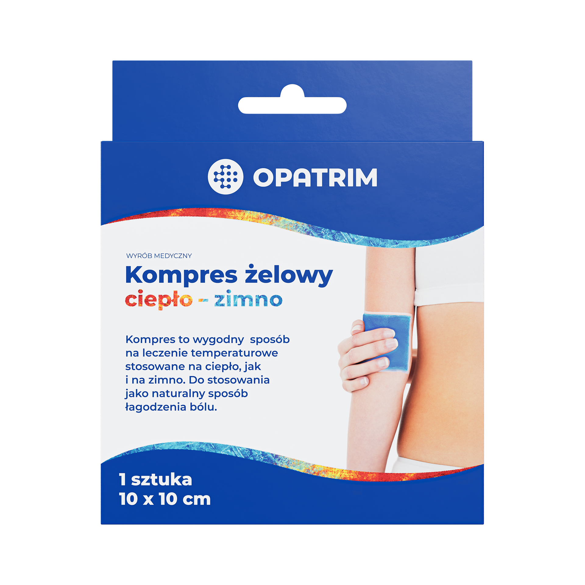 Opatrim Kompres żelowy ciepło-zimno 10x10 cm, 1 sztuka
