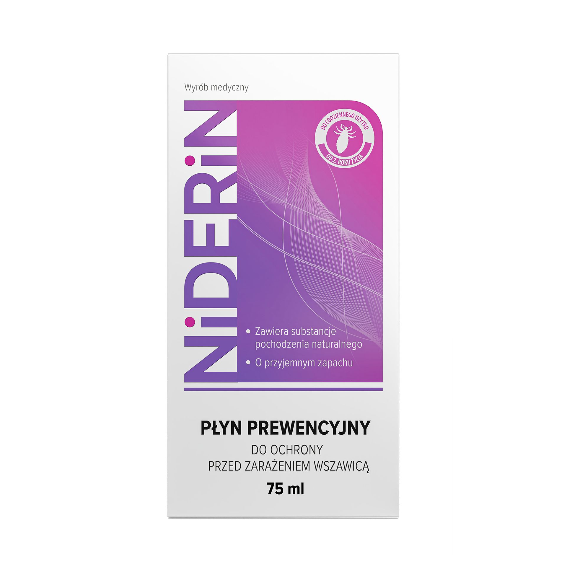 Niderin, Płyn prewencyjny do ochrony przed zarażeniem wszawicą, 75 ml