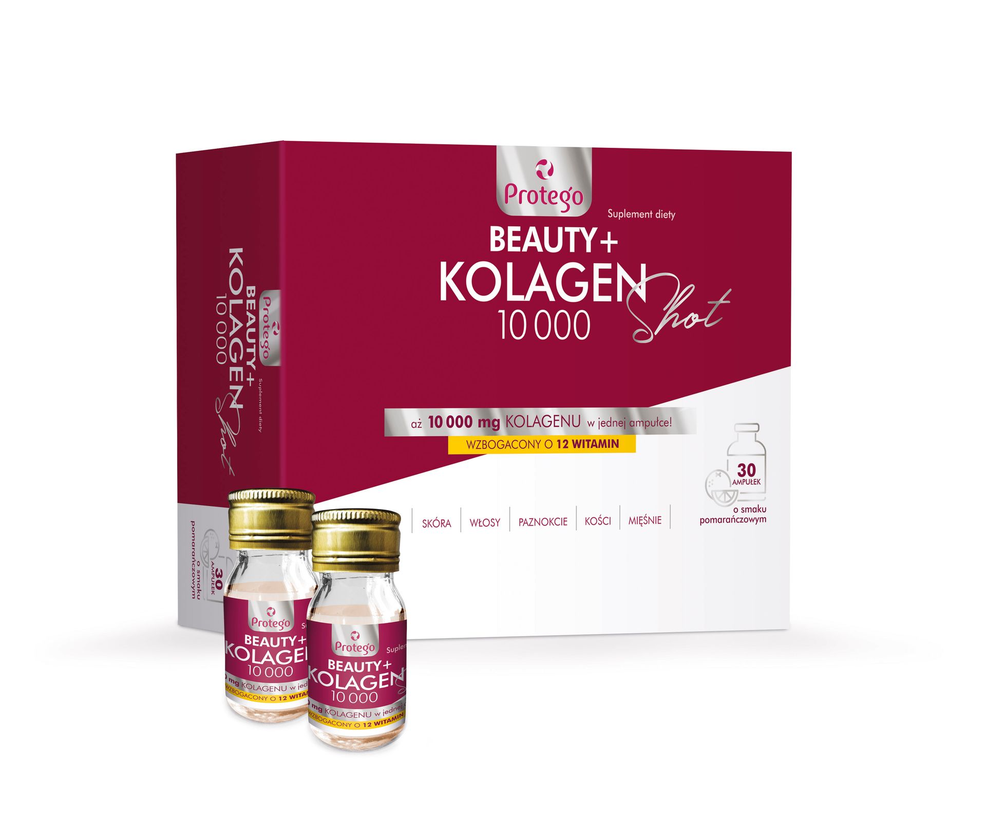 Protego, Beauty+kolagen 10 000 Shot, 30 sztuk