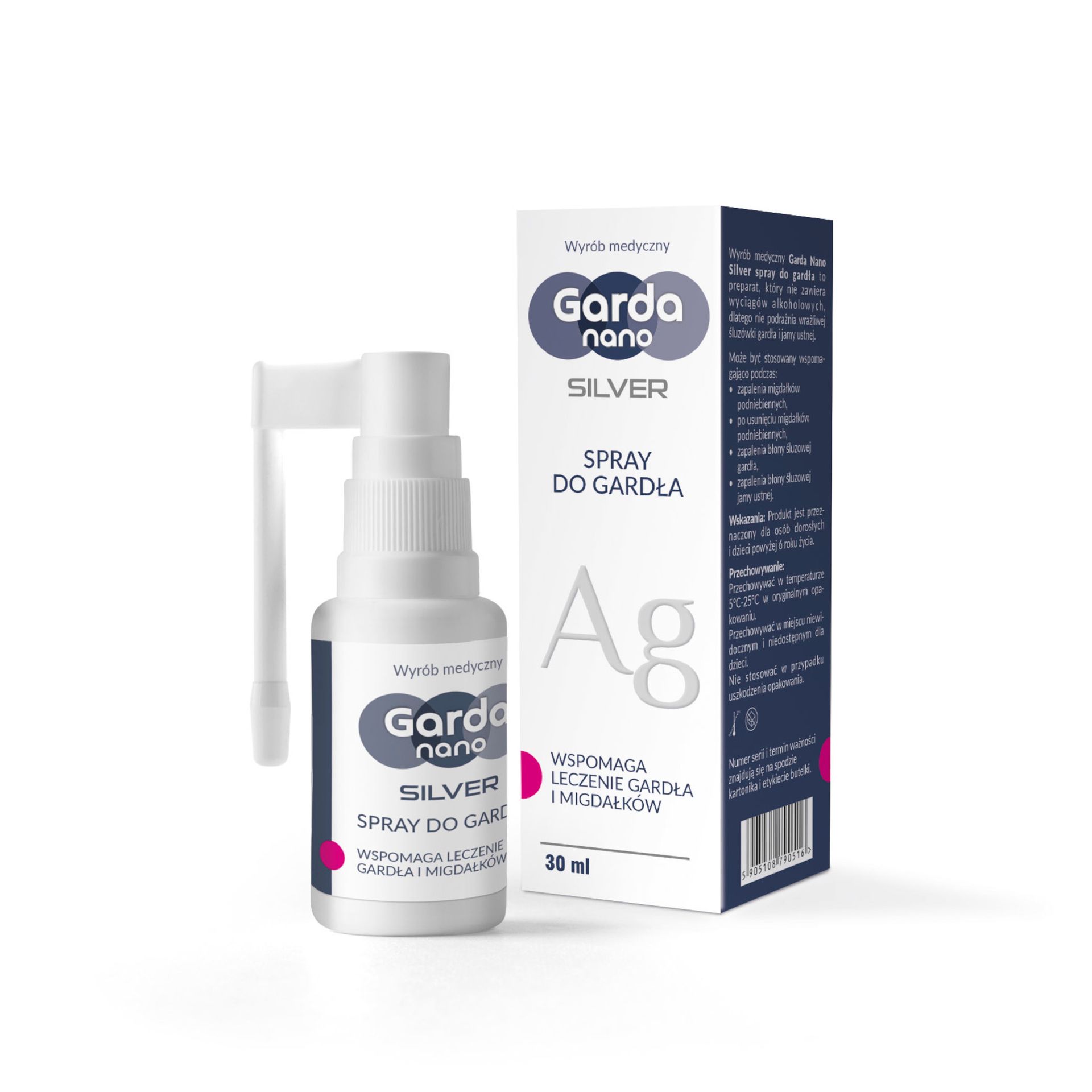 Garda Nano Silver, spray do gardła, 30 ml