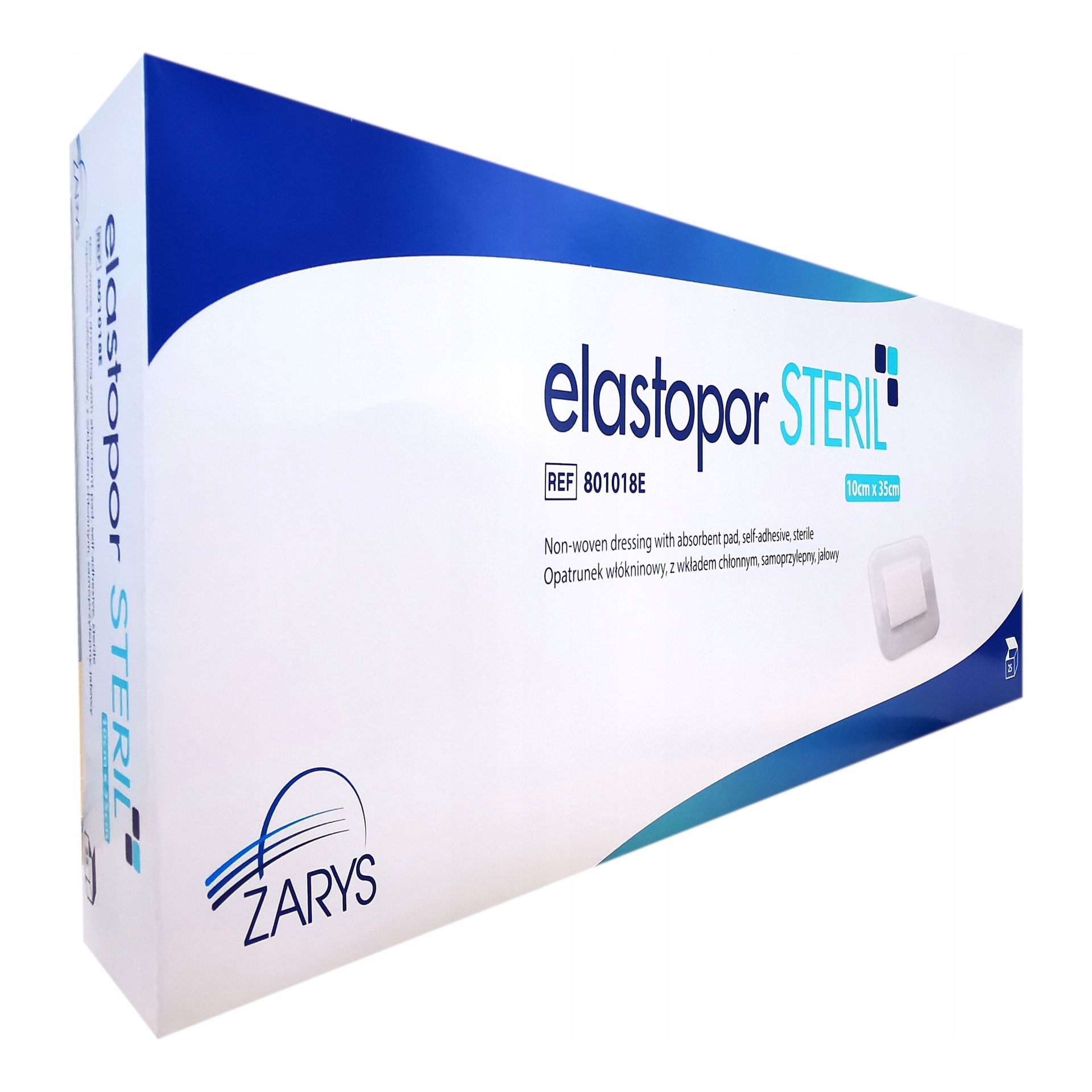 Elastopor STERIL, opatrunek włókninowy, z wkładem chłonnym, samoprzylepny, jałowy 10 cmx 35 cm, 25 sztuk