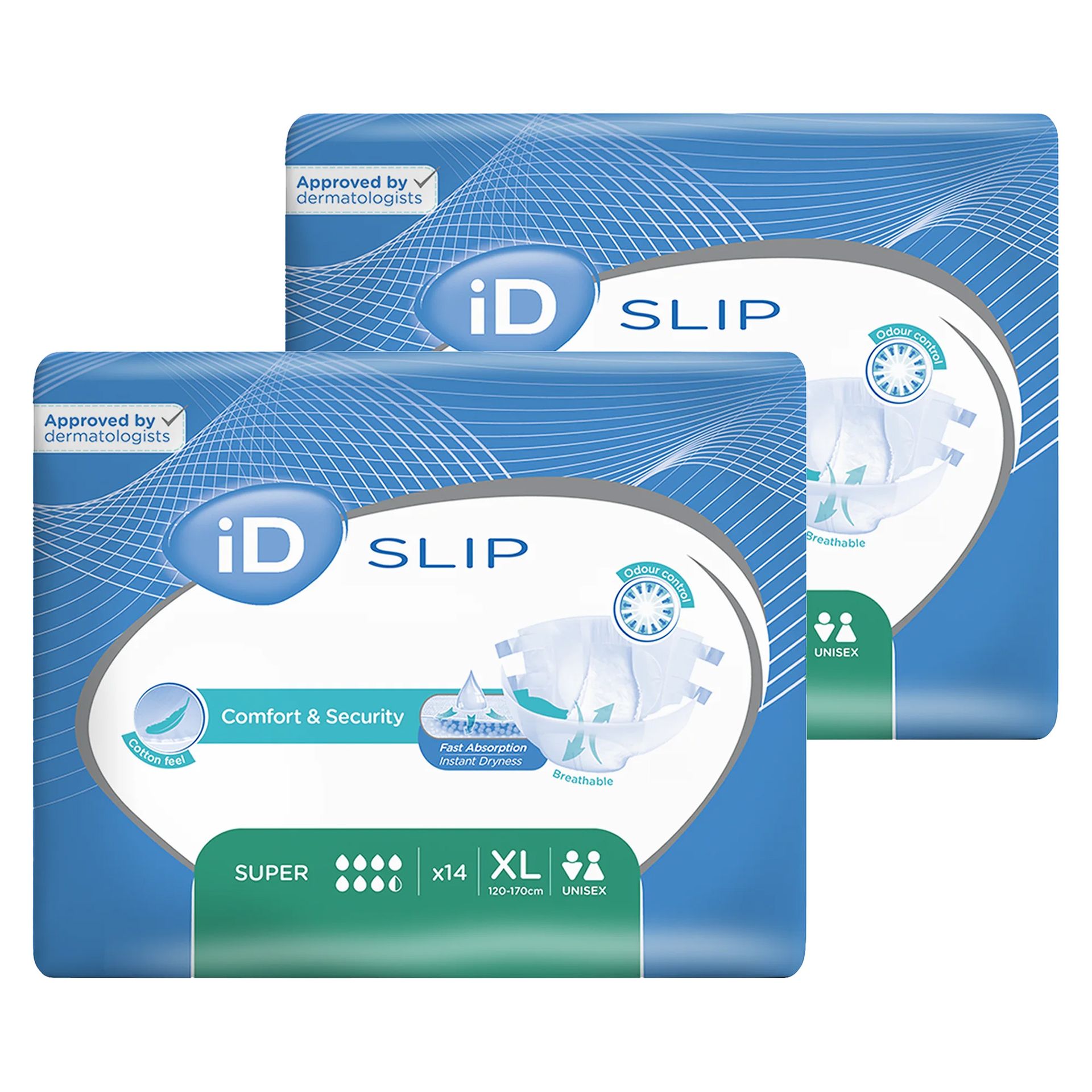 Pieluchomajtki iD Slip Super XL, 2 x 14 sztuk