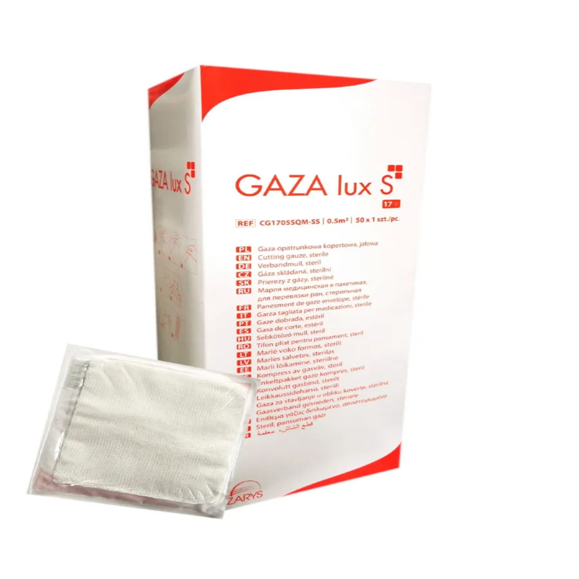 Gaza Lux S opatrunkowa jałowa 17N 1/2m2, 50 sztuk