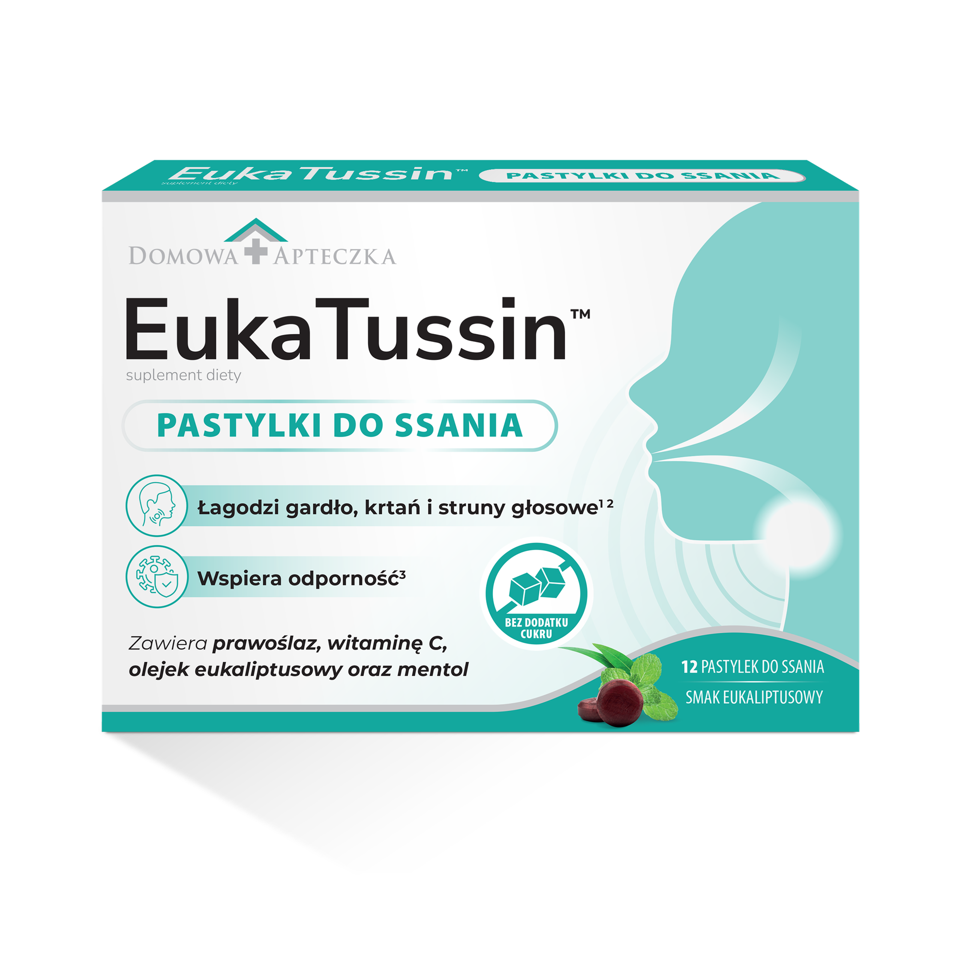 EukaTussin, pastylki do ssania, 12 sztuk