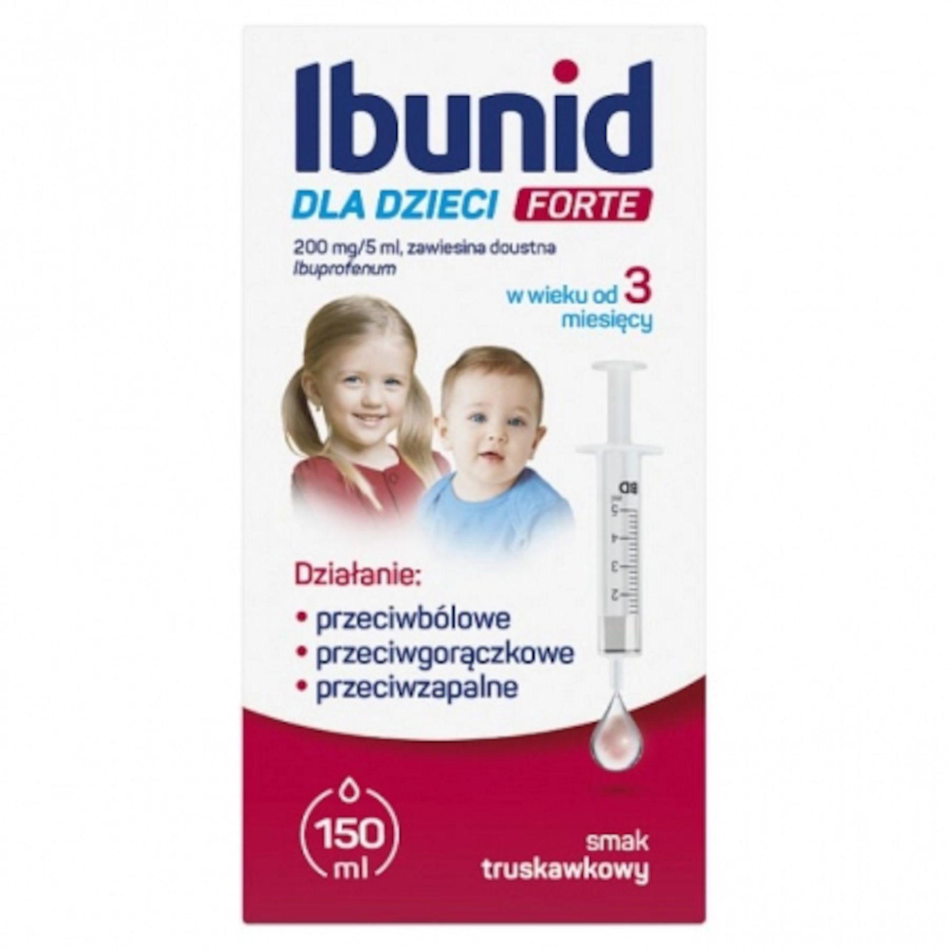 Ibunid dla dzieci Forte, 200 mg/5 ml, zawiesina doustna, 150 ml