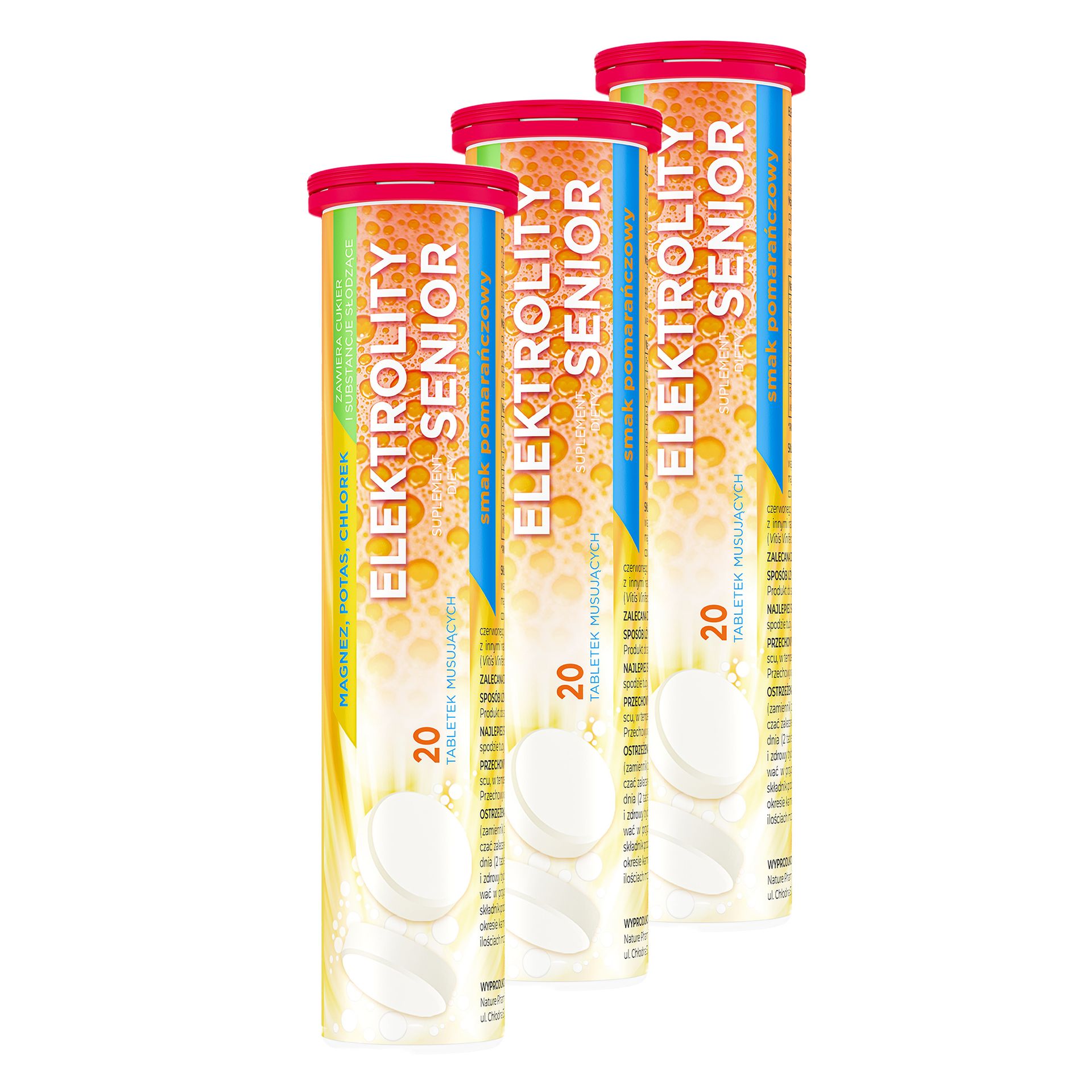 Elektrolity Senior, 3 x 20 tabletek musujących