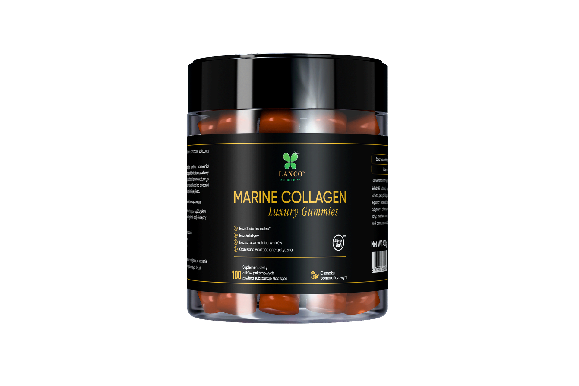 Marine Collagen Luxury Gummies, smak pomarańczowy, 100 sztuk