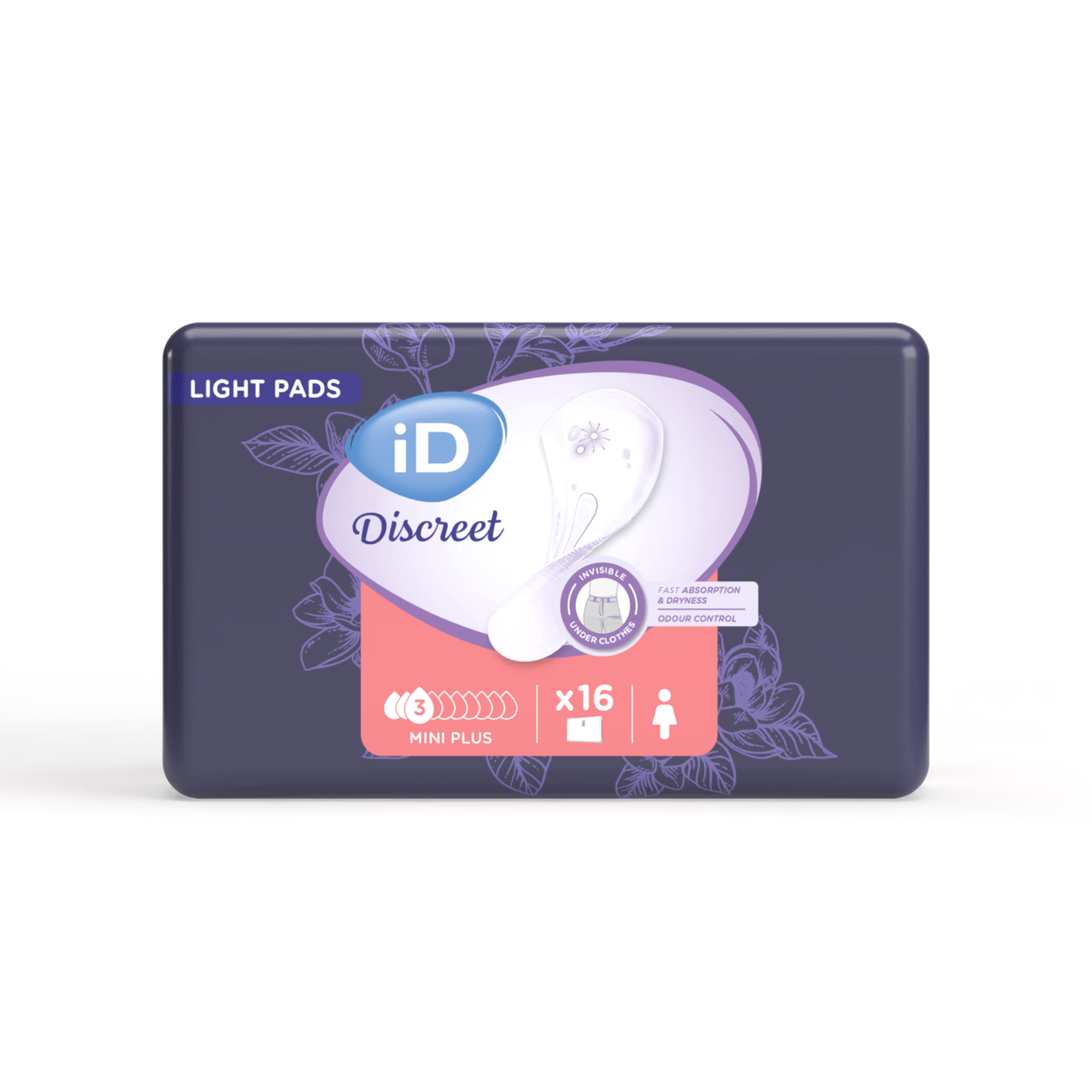 Wkładki urologiczne iD Discreet Mini Plus, 16 sztuk