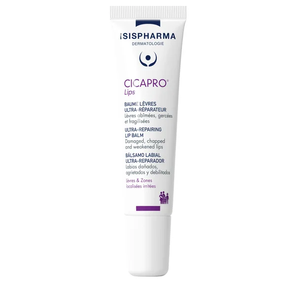 Isispharma Cicapro Lips, ultra-regenerujący balsam do ust suchych, spierzchniętych i wrażliwych, 15ml