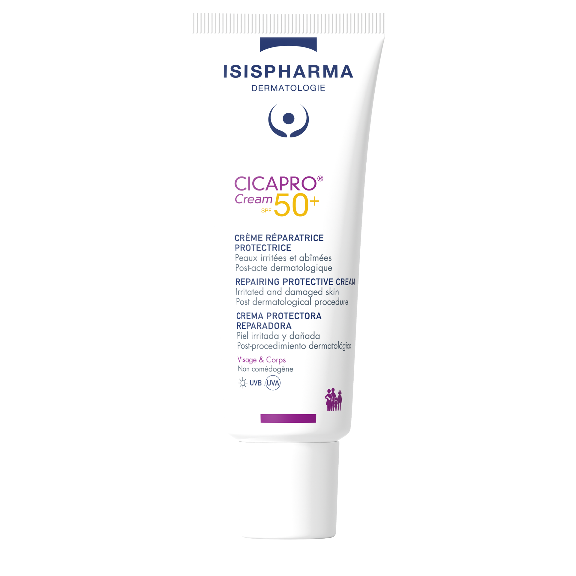 Isispharma Cicapro Cream SPF50+, ochronny krem regenerujący do skóry podrażnionej, 40 ml