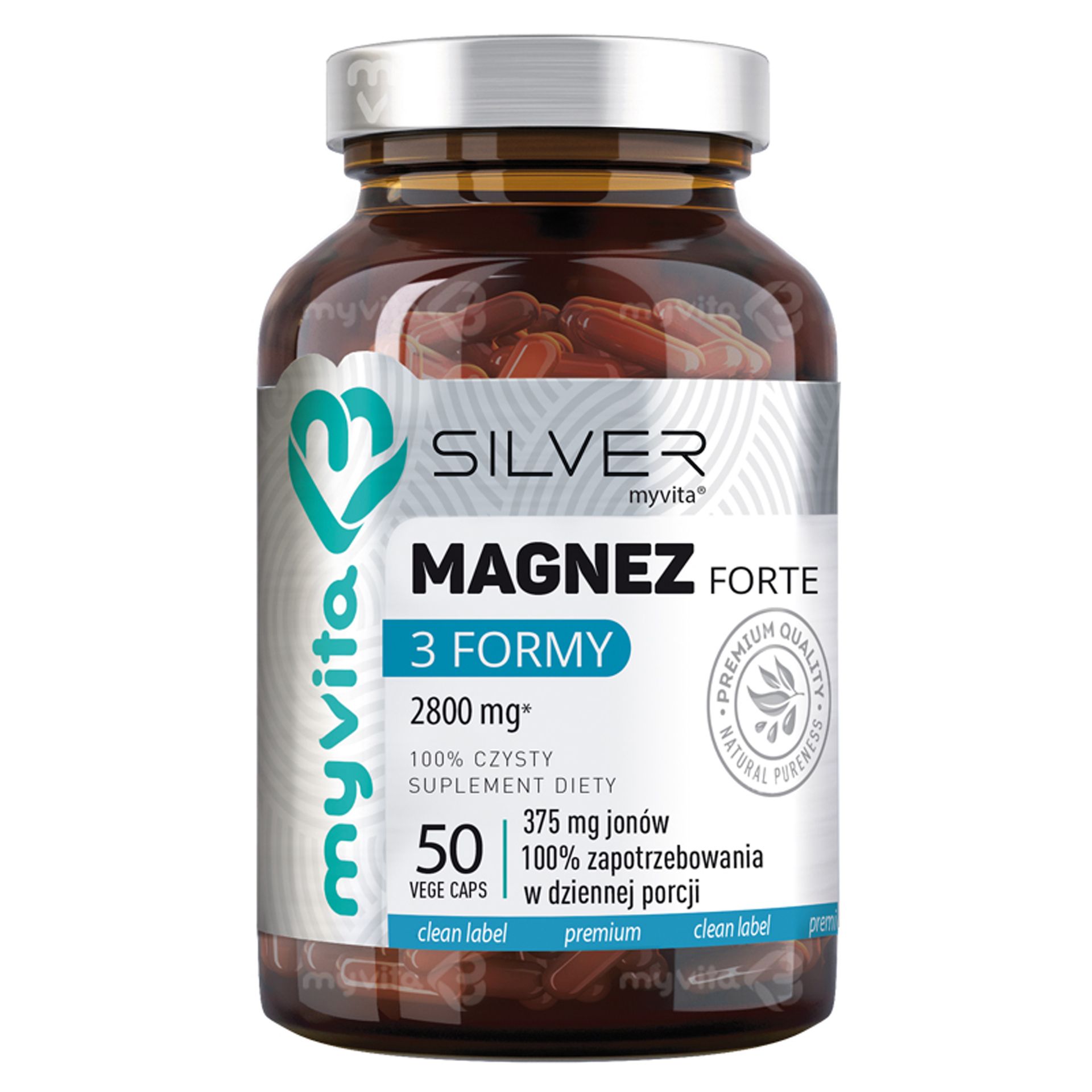 MyVita, Magnez Forte 3 Formy Silver Pure 100%, kapsułki, 50 sztuk