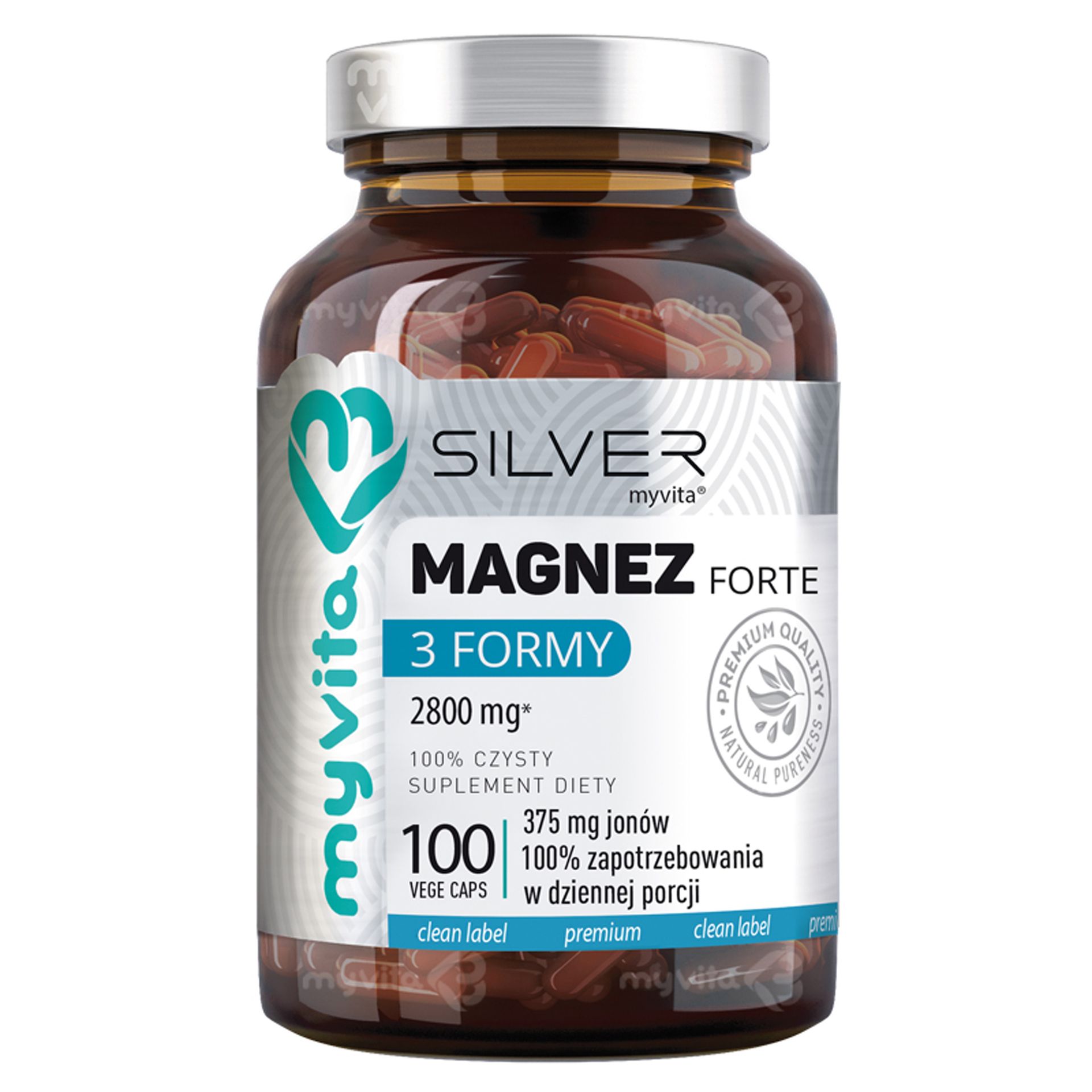 MyVita, Magnez Forte 3 Formy Silver Pure 100%, kapsułki, 100 sztuk