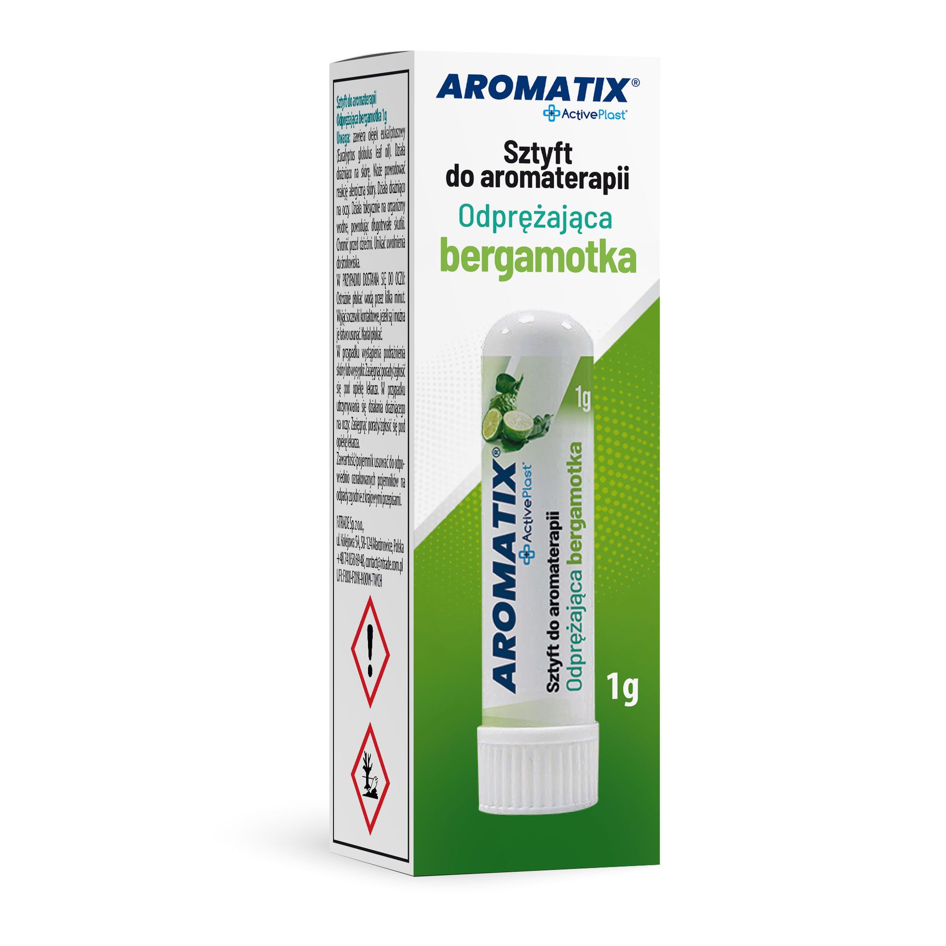 Aromatix Aroma, Sztyft do aromaterapii Odprężająca bergamotka, 1 sztuka