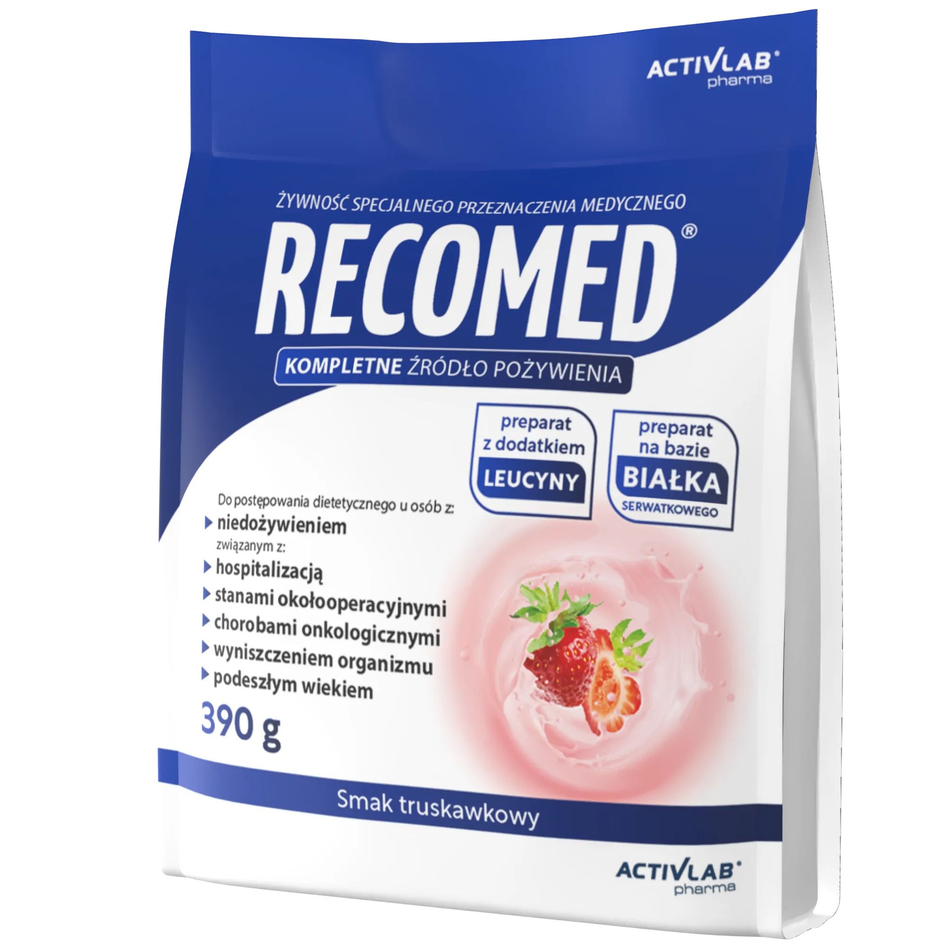 RecoMed, proszek, smak truskawka, 390 g