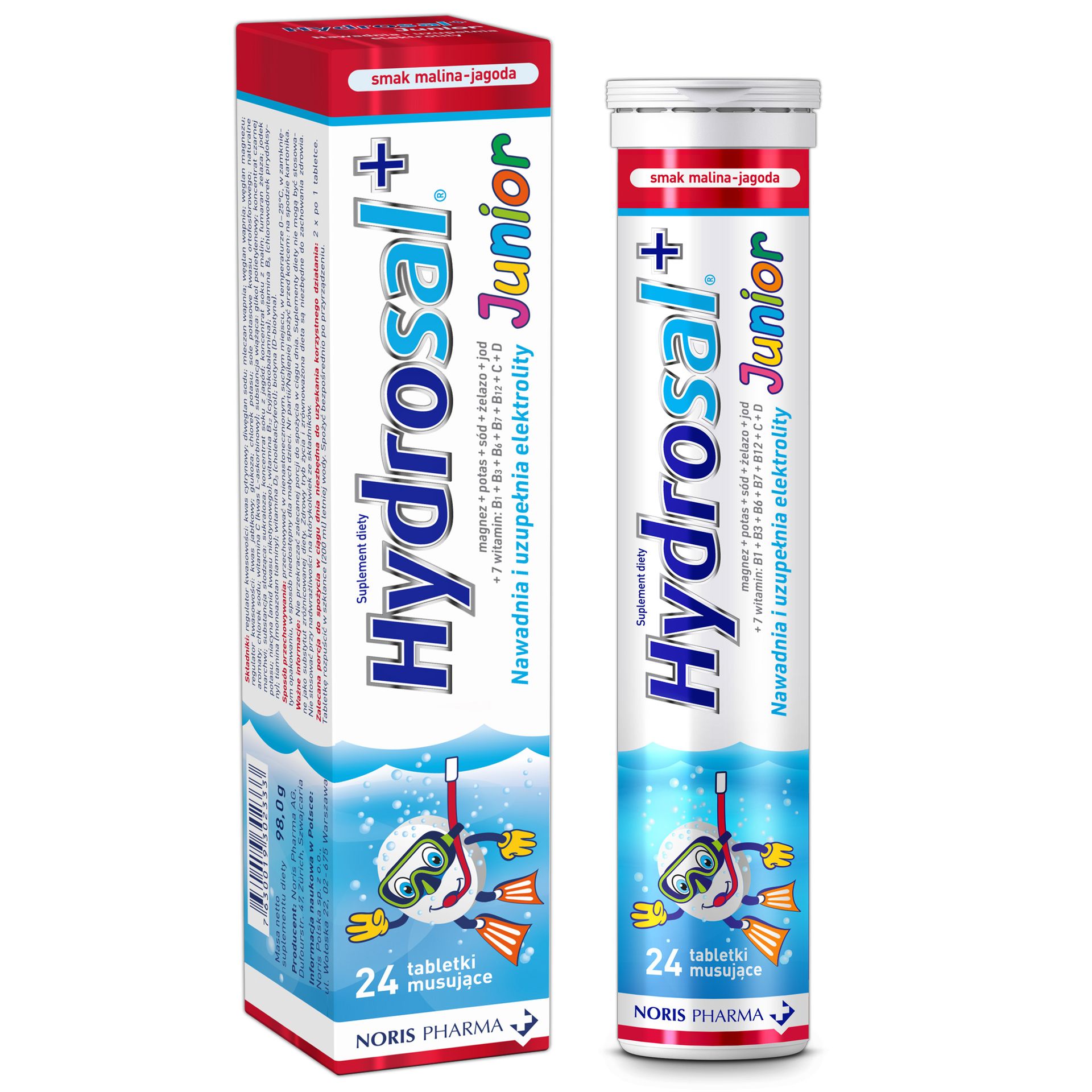 Hydrosal Junior, tabletki musujące, 24 sztuki