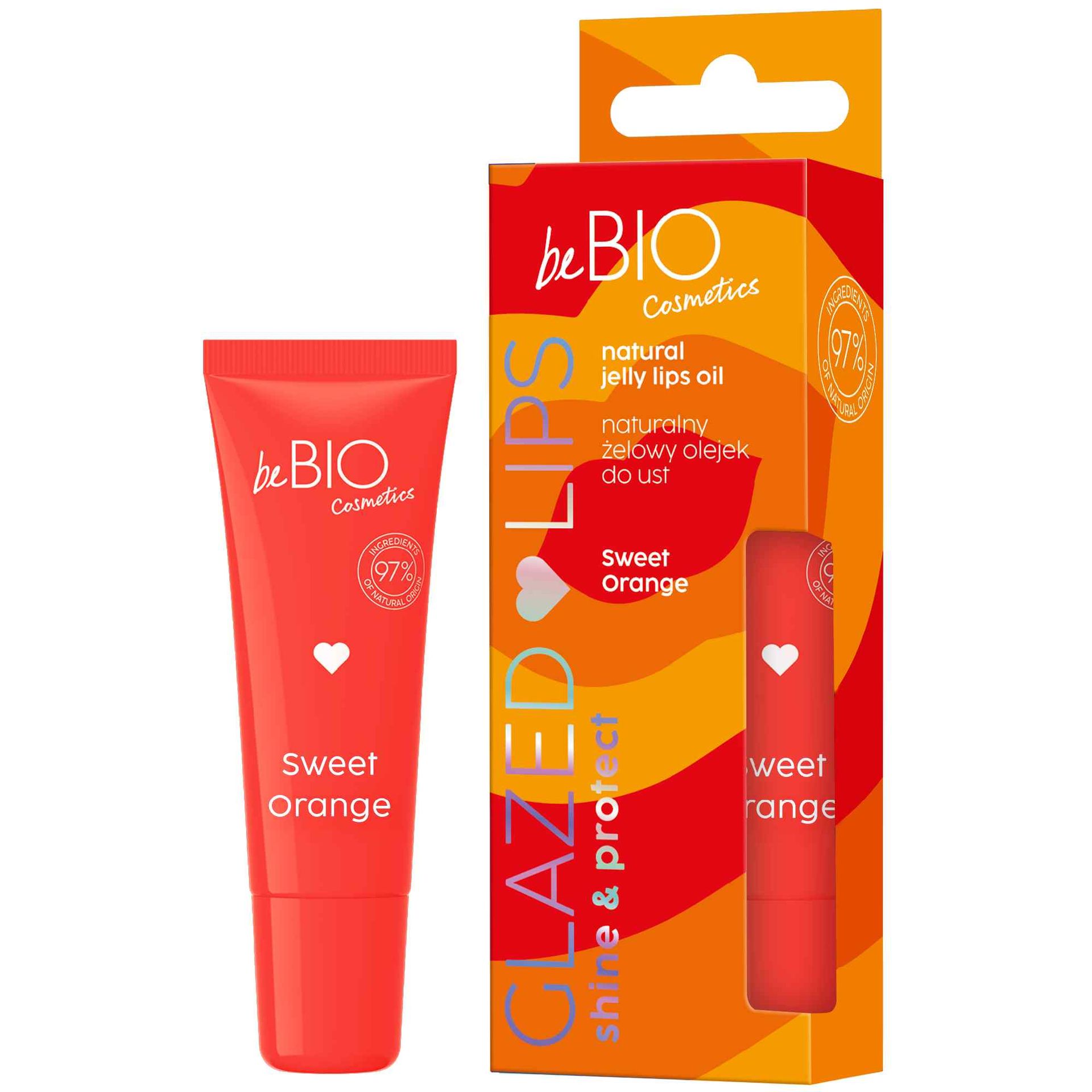 BeBio Glazed Lips Sweet Orange Naturalny żelowy olejek do ust, 10 ml