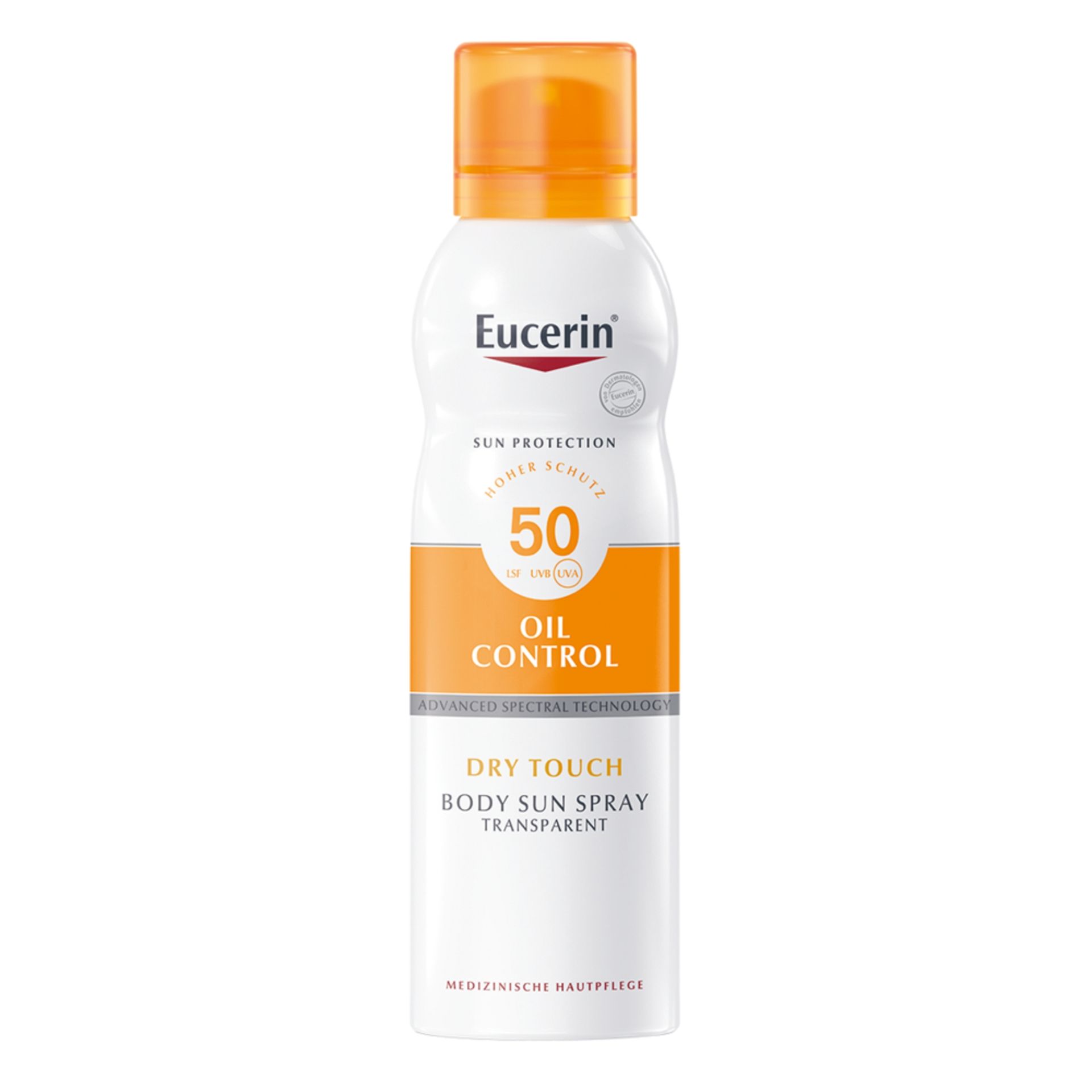 Eucerin Oil Control SPF 50, Transparentny spray ochronny do ciała, 200 ml