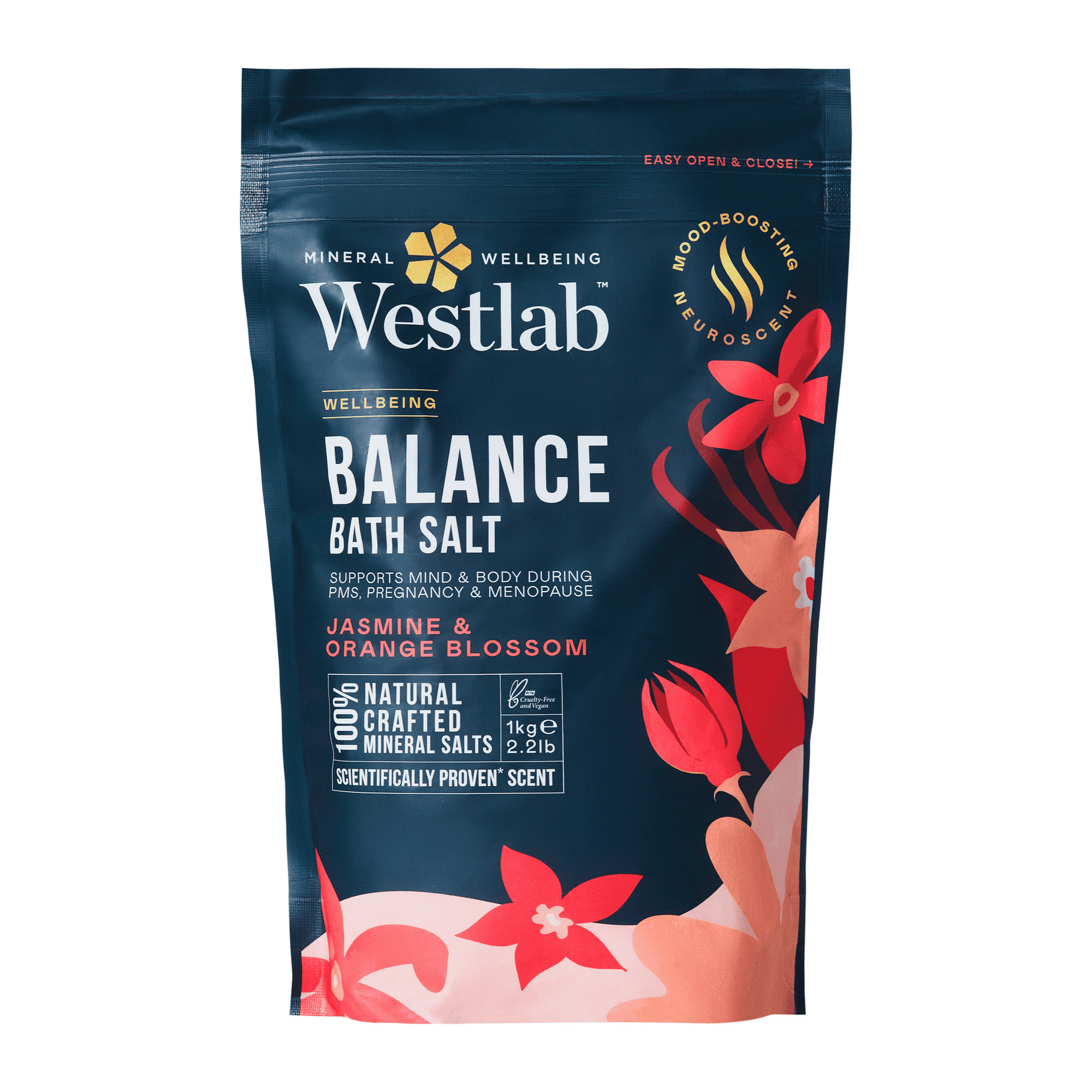 Westlab Balance sól do kąpieli kwiat jaśminu i pomarańczy, 1 kg