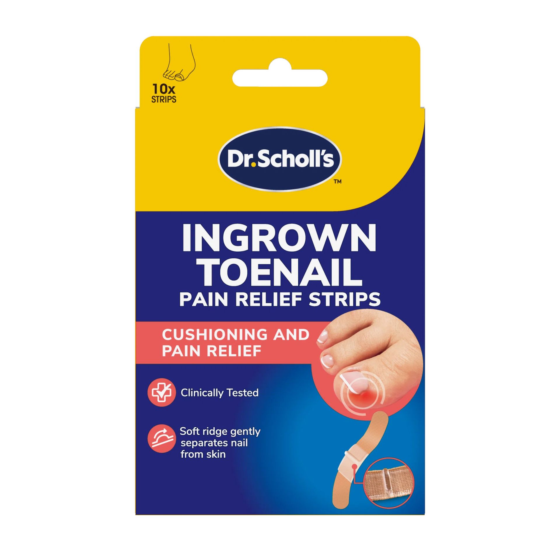 Dr. Scholl's Paski przeciwbólowe na wrastające paznokcie stóp, 10 sztuk