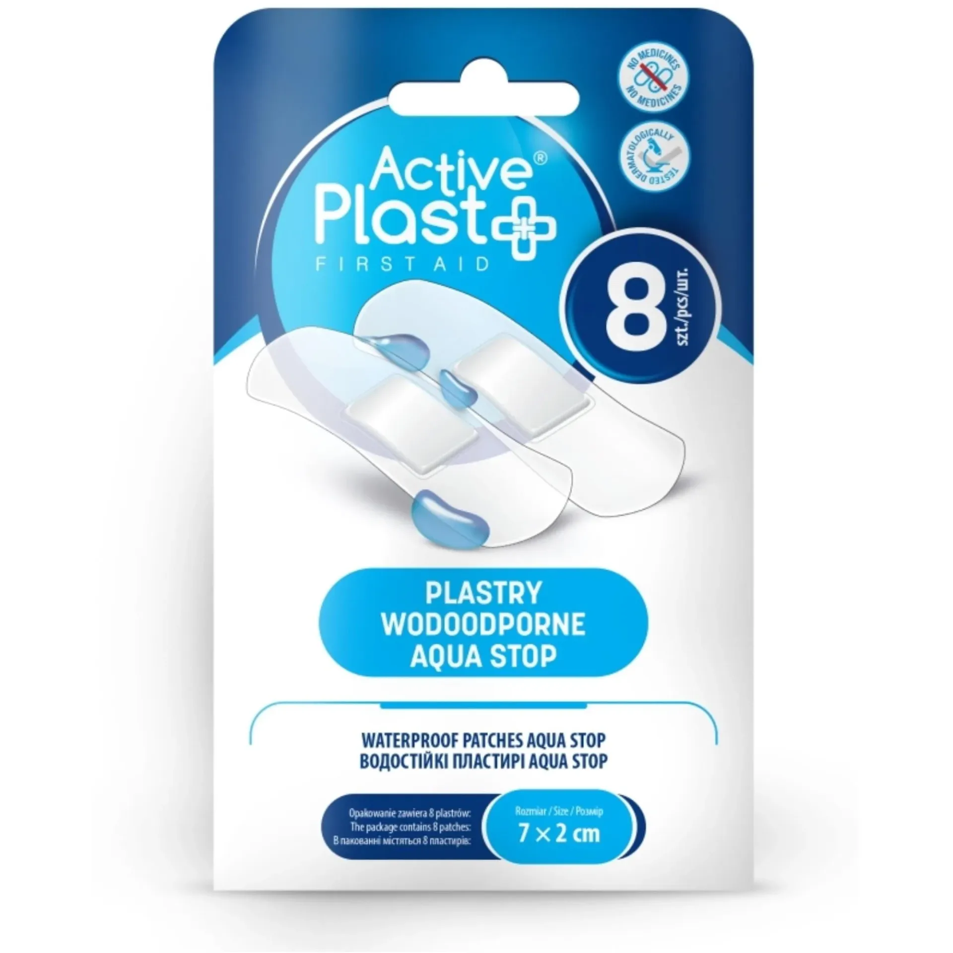 Active Plast, plastry Aqua Stop 7 x 2 cm, 8 sztuk