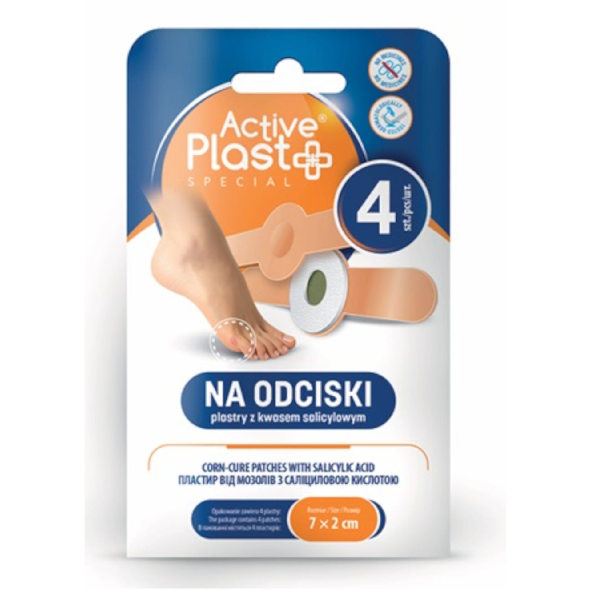 Active Plast, plastry na odciski z kwasem salicylowym, 4 sztuki