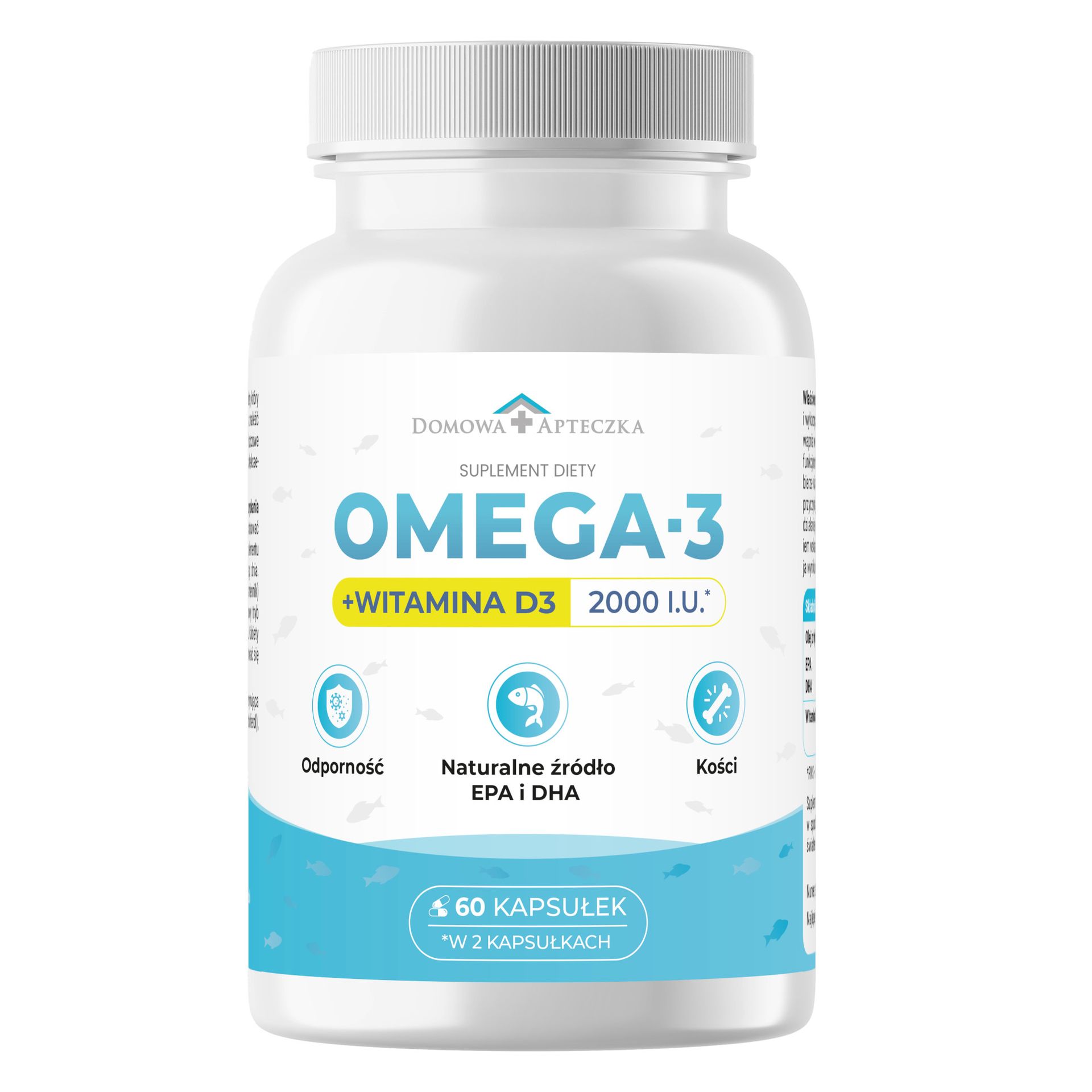 Domowa Apteczka, Omega-3 + Witamina D, kapsułki, 60 sztuk