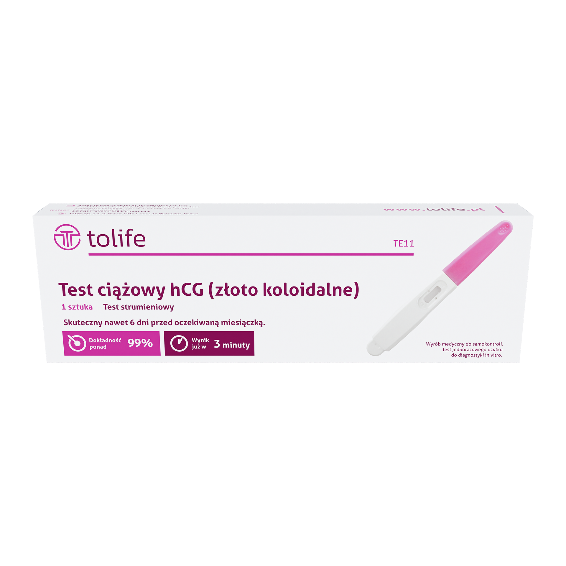 Test ciążowy strumieniowy, 1 sztuka