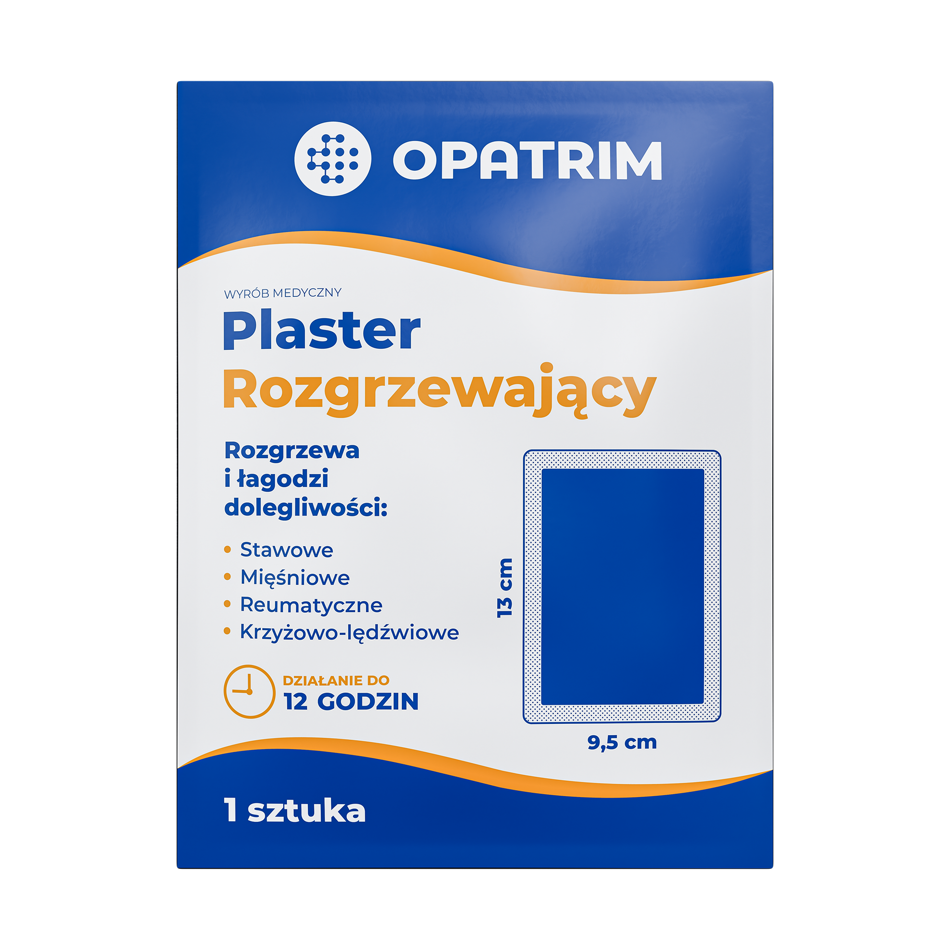 Plaster rozgrzewający ze sproszkowanym żelazem, węglem aktywnym i wermikulitem, 1 sztuka
