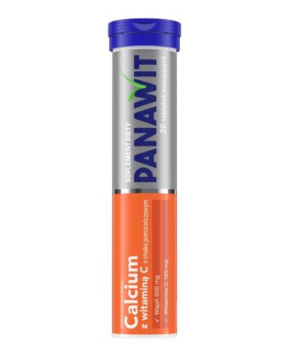 Panawit, Calcium z witaminą C o smaku pomarańczowym, tabletki musujące, 20 sztuk