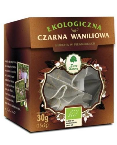 Dary Natury Ekologiczna czarna waniliowa herbata w piramidkach - 30 g