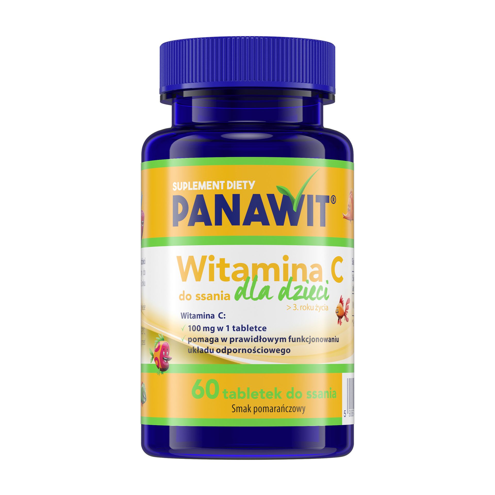 Panawit Witamina C do ssania dla dzieci powyżej 3. roku życia, tabletki, 60 sztuk