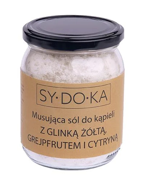 Sydoka Musująca sól do kąpieli z glinką żółtą, grejpfrutem i cytryną - 500 g