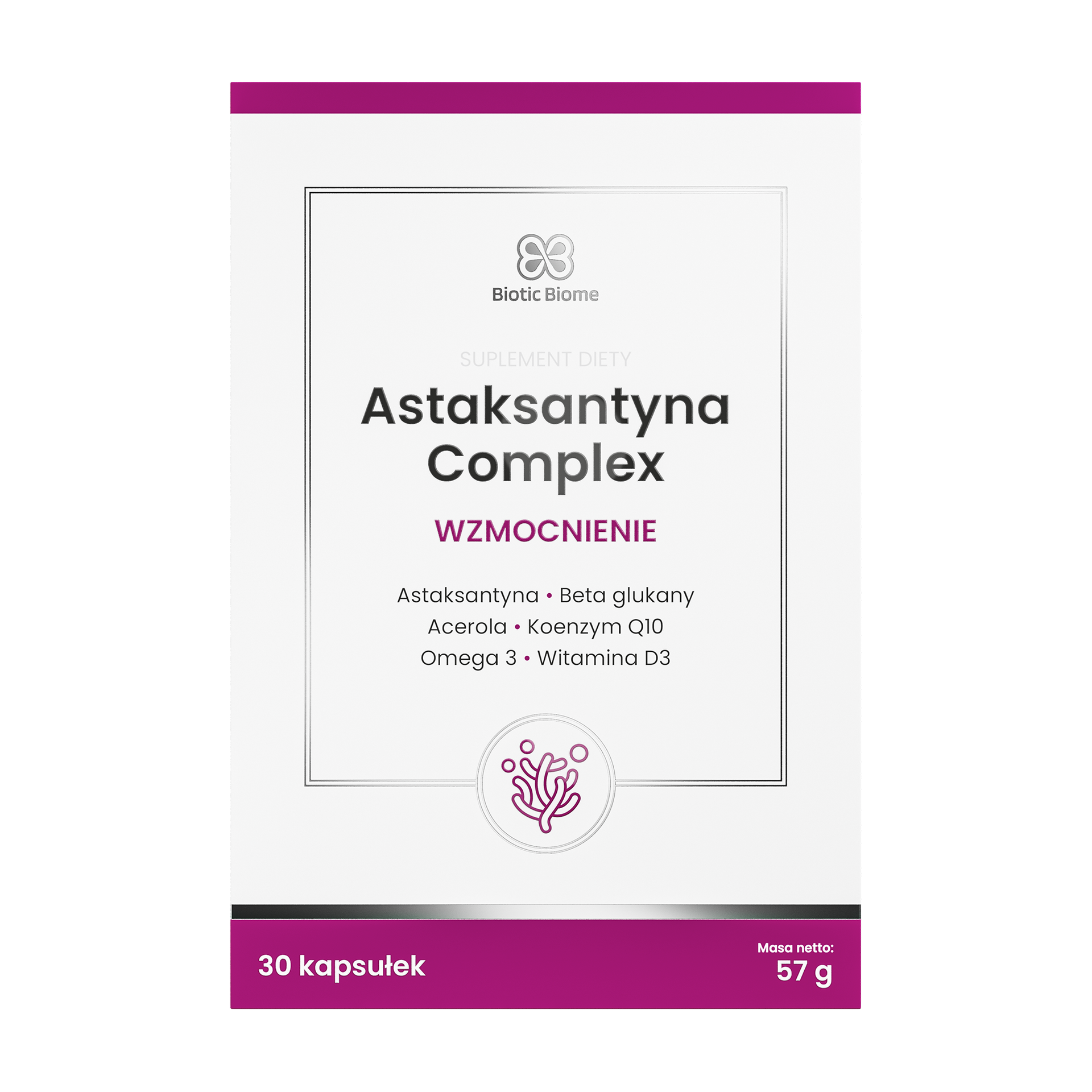 Biotic Biome Astaksantyna Complex Wzmocnienie, kapsułki, 30 sztuk