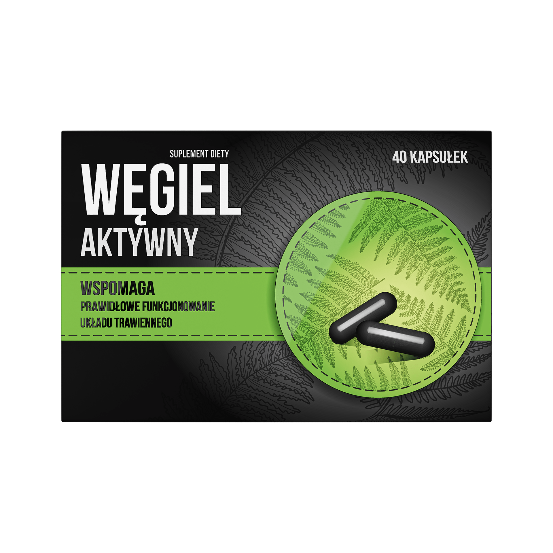 Węgiel aktywny, kapsułki, 40 sztuk