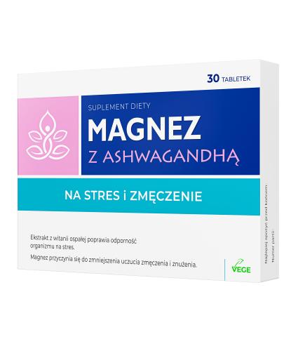 Magnez z ashwagandhą, tabletki, 30 sztuk