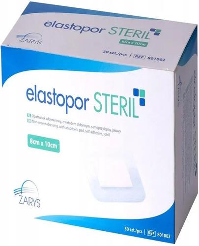 Elastopor Steril, Opatrunek jałowy włókninowy samoprzylepny z wkładem chłonnym 8 cm x 10 cm, 30 sztuk