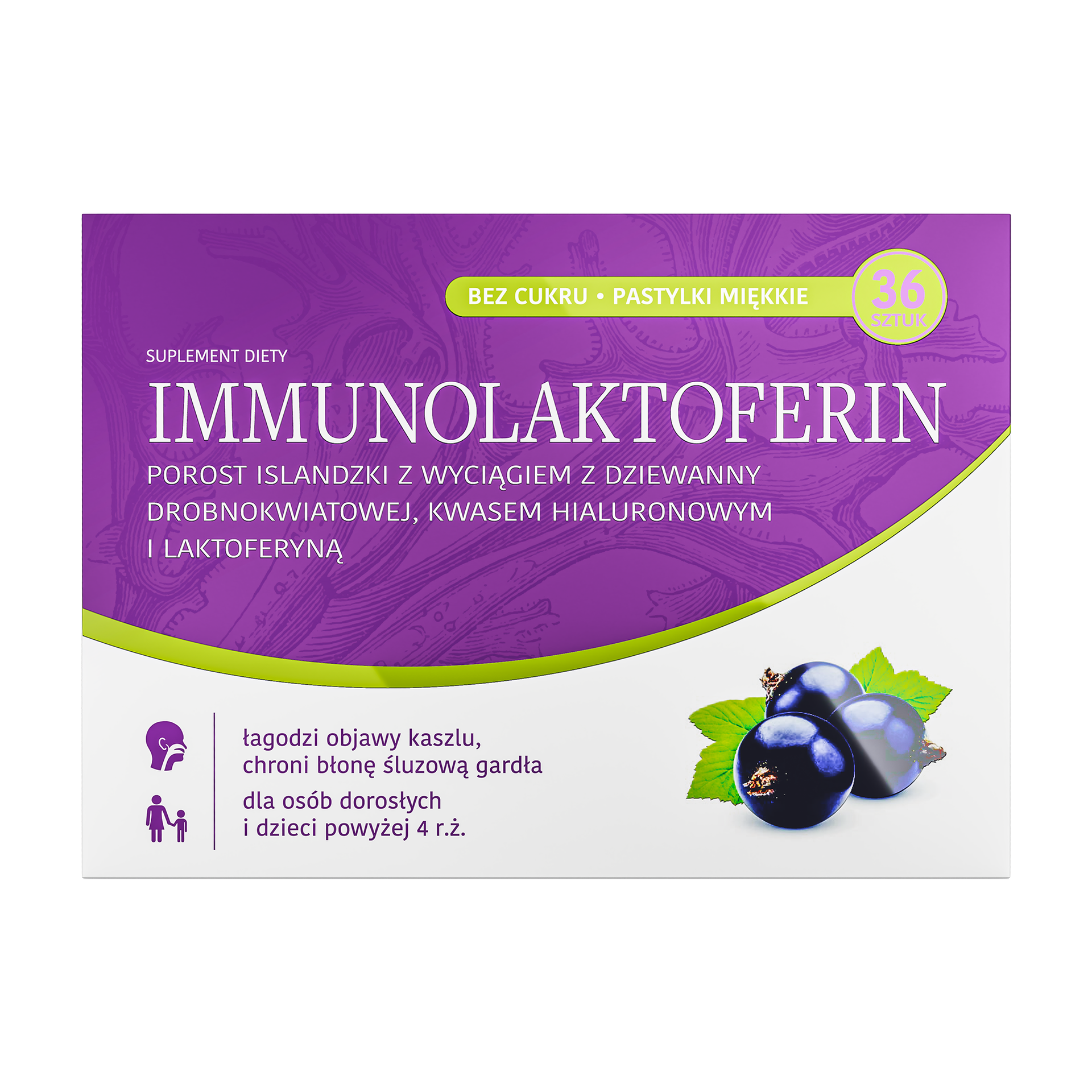 Immunolaktoferin pastylki miękkie, 36 sztuk