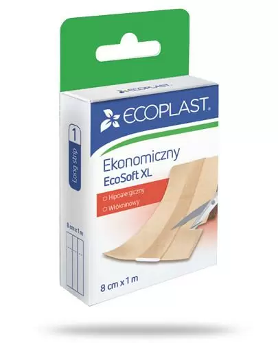EcoPlast Ekonomiczny EcoSoft XL przylepiec medyczny włókninowy 8cm x 1m