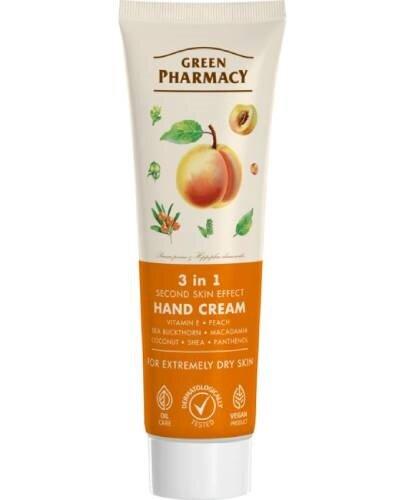 Green Pharmacy Krem do rąk z efektem drugiej skóry 3w1 Brzoskwinia, 100 ml