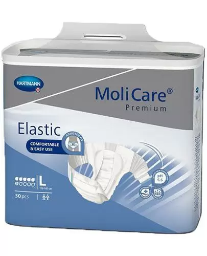 Hartmann MoliCare Premium Elastic pieluchomajtki 6 kropli rozmiar L 30 sztuk