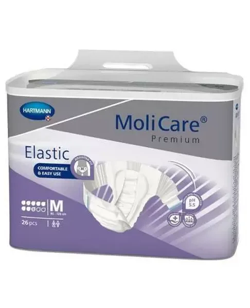 Hartmann MoliCare Premium Elastic pieluchomajtki 8 kropli rozmiar M 26 sztuki