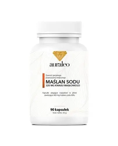 Auraleo Maślan sodu 320 mg kwasu masłowego, kapsułki, 90 sztuk