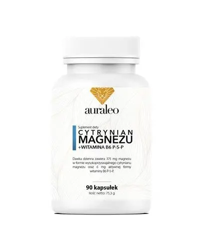 Auraleo Cytrynian magnezu + B6 P-5-P, kapsułki, 90 sztuk