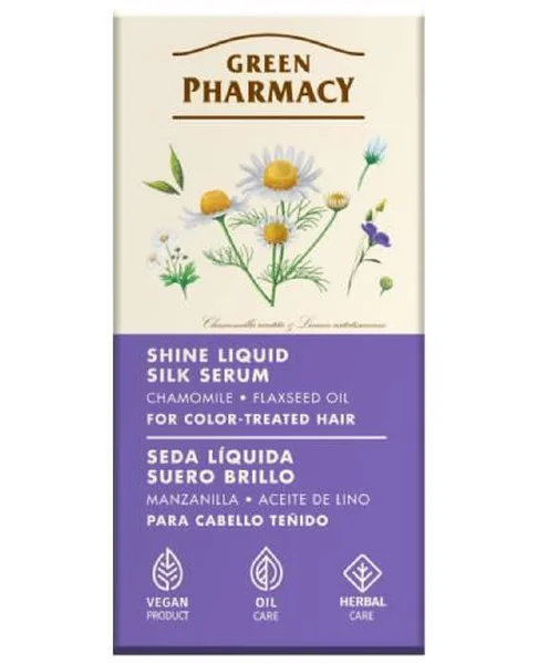 Green Pharmacy Jedwab w płynie, rumianek i olej lniany do włosów farbowanych, 20 ml