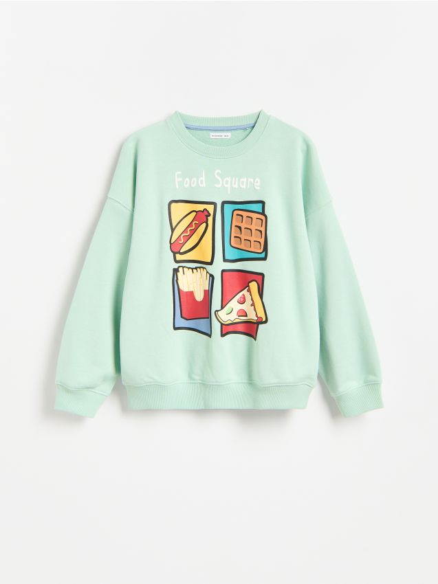 Reserved - Bluza z nadrukiem - jasnozielony