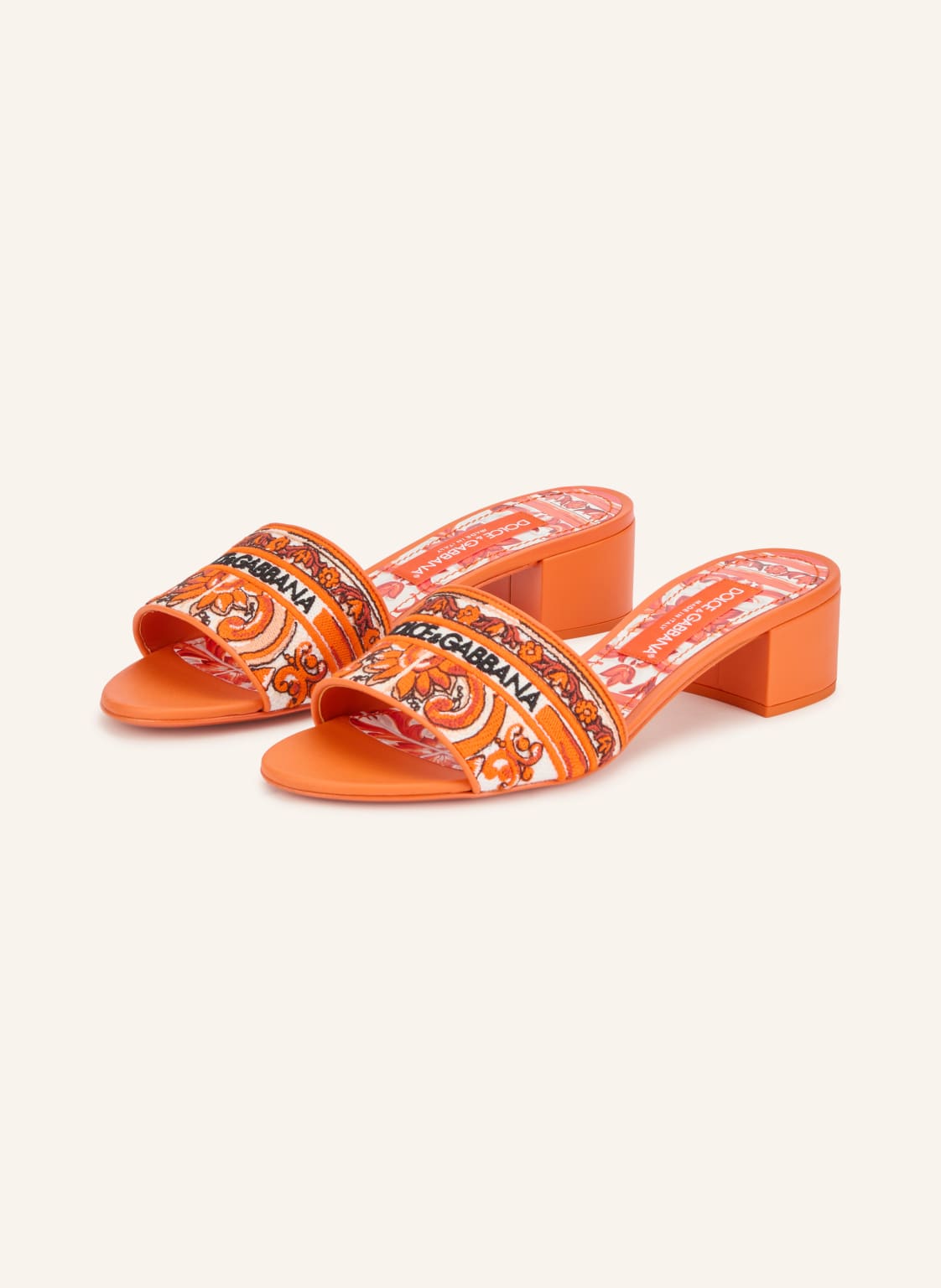 Dolce & Gabbana Klapki orange