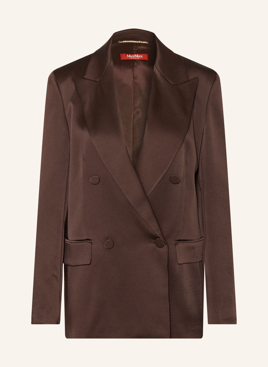 Max Mara Studio Satynowa Marynarka Arca braun