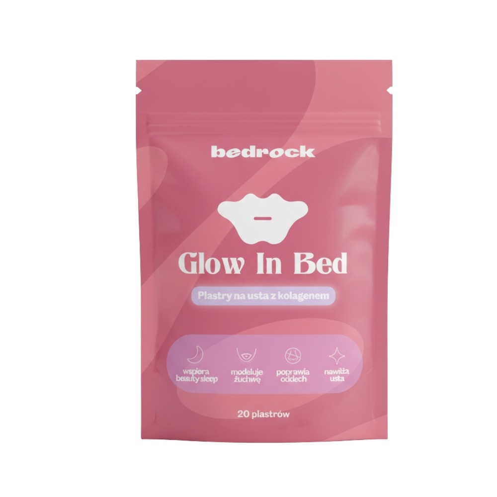 Bedrock Glow In Bed Jedwabne plastry do spania z kolagenem (różowe) 20 szt.