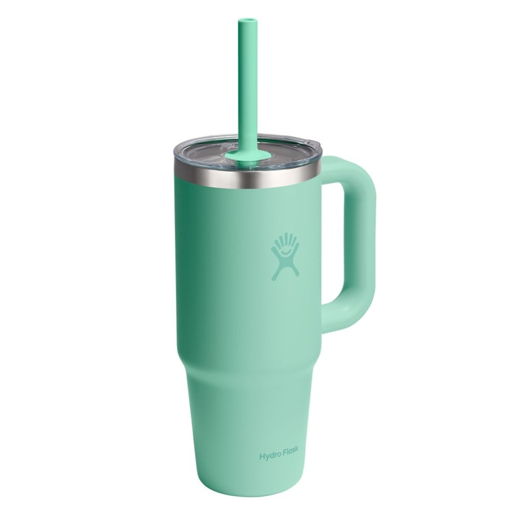Hydro Flask 24 Oz Travel Tumbler Clear LID Mermaid Green Izolowany kubek termiczny ze słomką 710ml