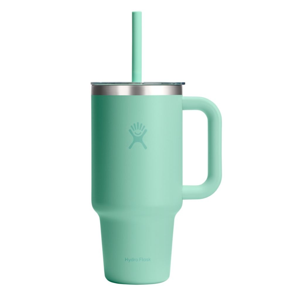 Hydro Flask 32 Oz Travel Tumbler Clear LID Mermaid Green Izolowany kubek termiczny ze słomką 946ml